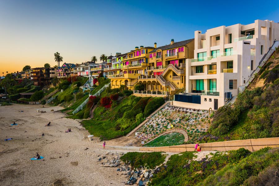 California Insurance - View of Modern California Homes in Front of Beach Access